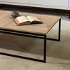 Manhattan Comfort Rectangle Celine Coffee Table in Nude Mosaic Wood, 53.14 W, 23.62 L, 12.44 H, Steel / MDF Top 255351